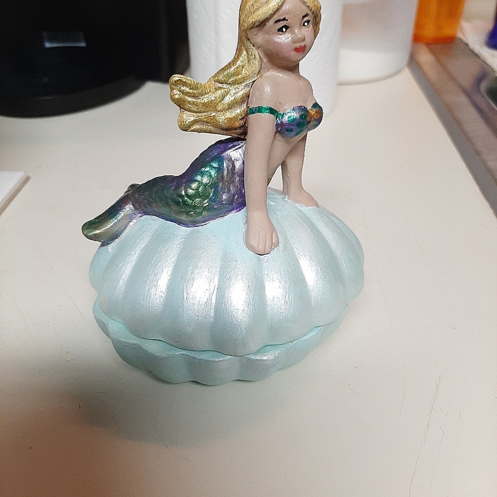Hand painted Mermaid Trinket